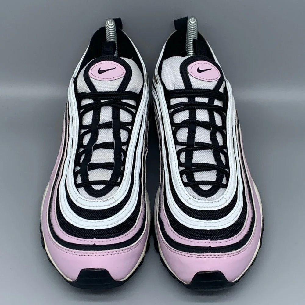 Nike Air Max 97 Pink White Black Running Shoes 921522-500 Mens 7Y Women's Sz 8.5